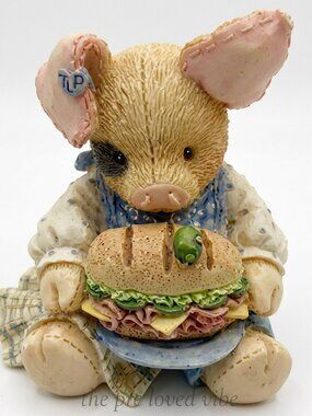 Vintage 1994 Enesco " this little piggy ate roast beef" by Mary Rhyner 3" figure